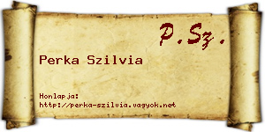 Perka Szilvia névjegykártya